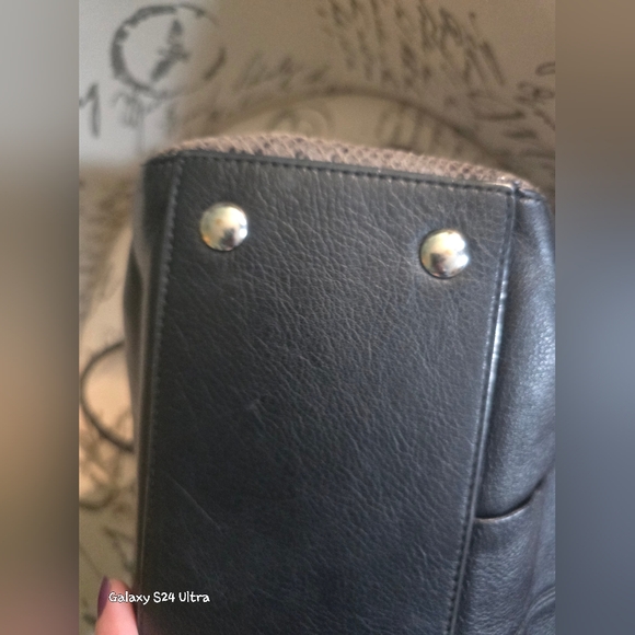 Coach Taylor Mixed N/S Tote In Black Leather/Snakeskin. Style #F23303 in GUC - Picture 8 of 16